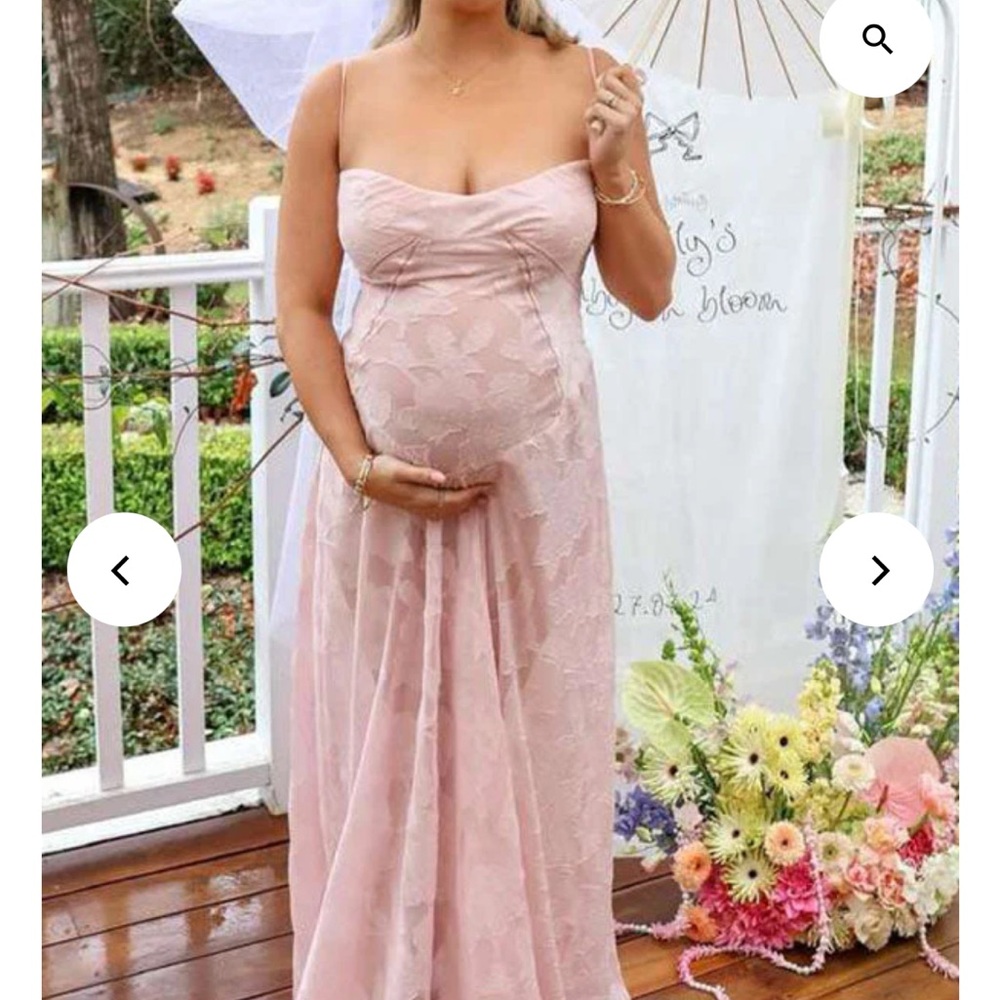 Elegant Pink Maternity Dress